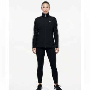 Nike Vintage Y2K Black Track Jacket White Racing Stripes Women’s XXL